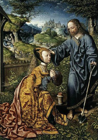 Oostsanen, Jacob Cornelisz van Christ Appearing to Mary Magdalen as a Gardener oil painting picture
